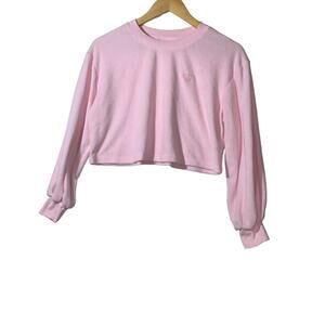 Stoney Clover Heart French Terry Cloth Crop Top sz XS